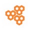 Orange honeycomb beehive shape pattern vector logo and background