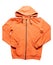 Orange hoodie isolated on white