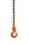 Orange hook and rusty chain
