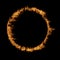 Orange hot raging blaze of fire, circle round ring flame shape