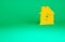 Orange House with eye scan icon isolated on green background. Scanning eye. Security check symbol. Cyber eye sign