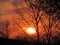 Orange-hued sunset at Flowing Springs Saskatchewan