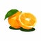 Orange, Illustration of Fruit. Polygonal Art