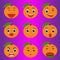 Orange illustration with various expressions