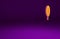 Orange Indian feather icon isolated on purple background. Native american ethnic symbol feather. Minimalism concept. 3d