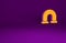 Orange Industry metallic pipe icon isolated on purple background. Plumbing pipeline parts of different shapes