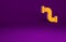 Orange Industry metallic pipe icon isolated on purple background. Plumbing pipeline parts of different shapes