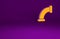 Orange Industry metallic pipe icon isolated on purple background. Plumbing pipeline parts of different shapes