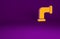 Orange Industry metallic pipe icon isolated on purple background. Plumbing pipeline parts of different shapes