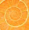 Orange infinity spiral abstract background.