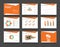 Orange infographic business presentation template set. powerpoint template design backgrounds