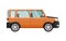 Orange Jeep with Clear Glasses. Speed Vehicle