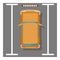 Orange jeep icon, isometric style