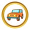 Orange jeep vector icon