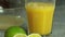 Orange juice for cooking chocolate mousse with orange jelly dessert