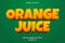 Orange juice editable text effect cartoon style