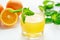 Orange juice and fresh mint