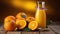 Orange Juice and Fruit in Harmonious Composition on wooden table