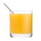 Orange juice glass, Citrus fruit drink white background clipping path