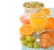 Orange juice, grapes and croissant