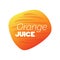 Orange juice icon. White vector sign isolated. Illustration symbol for drink, product sticker, package, label, design