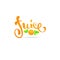 Orange juice lettering composition for your citrus juice logo, l