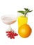 Orange juice and milky cocktail