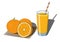 Orange juice and oranges vector illustration