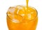 Orange juice pouring into glass