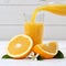 Orange juice pouring pour square oranges fruit fruits