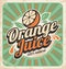 Orange juice retro poster