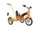 Orange kids bike with telescopic handle isolated 3d render on white background no shadow