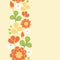 Orange kimono flowers vertical seamless pattern border