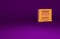 Orange Laptop and slot machine with lucky sevens jackpot icon isolated on purple background. Online casino. Minimalism