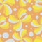 Orange with large whimsical retro florals and marks seamless pattern background design.