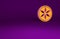 Orange Leaf plant nature icon isolated on purple background. Botanic garden beauty spa wellness health organic bio eco