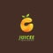 Orange lemon vitamin c juice logo in letter C shape icon