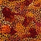 Orange leopard jaguar fur texture repeating seamless pattern. AI illustration. Modern panther animal fabric textile