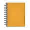 Orange letter size disc bound note book front cover, vector temp