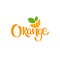 Orange lettering composition for your citrus juice logo, label,