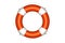 Orange life buoy with rope isolated