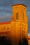 Orange light on steeple