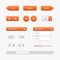 Orange Light User Interface Controls. Web Elements. Website, Software UI