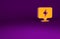 Orange Lightning bolt icon isolated on purple background. Flash icon. Charge flash icon. Thunder bolt. Lighting strike