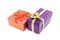 Orange lilac giftbox gift surprise design festive day valentine white background