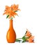 Orange lily in vase