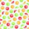 Orange lime grapefruit seamless pattern