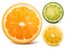 Orange, lime and lemon.