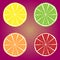 Orange, Lime, Limon, Grenadine Vitamin Vector