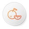 Orange line Citrus fruit icon isolated on white background. Orange in a cut. Healthy lifestyle. White circle button